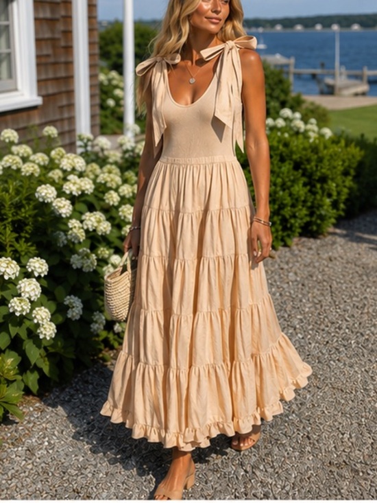Ulla Johnson Dresses & Skirts - Ulla Johnson Hope Tiered Midi Dress in Oatmeal Small w/ pockets 100% Cotton